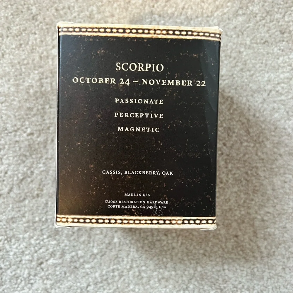 ~Restoration Hardware SCORPIO Birthday Candle *NIB* MSRP: $42+tax